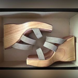 Free Lance wood sole platform sandals size 6/37